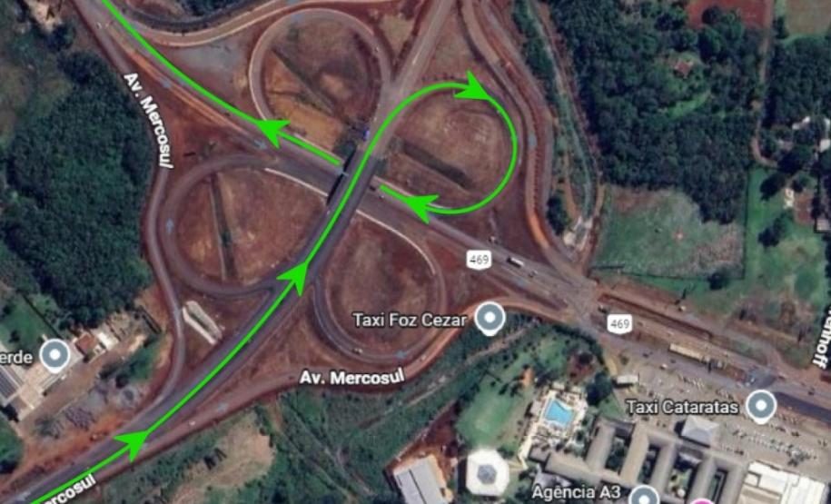 Viaduto Perimetral x BR-469 - desvio rota Argentina p/ Centro