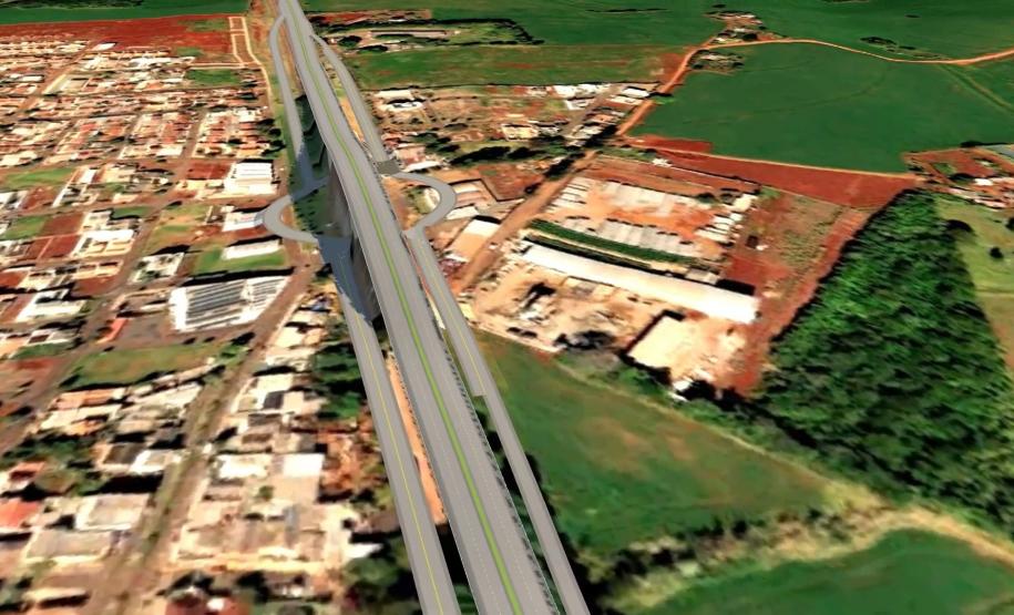 Maquete digital da PRC-466 entre Lidianópolis e Manoel Ribas