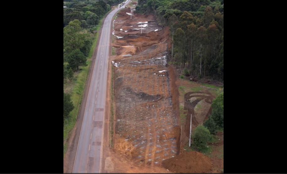 Detonação de rochas na PRC-466 entre Turvo e Palmeirinha