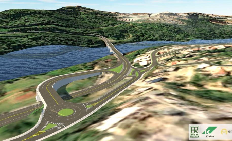 Maquete digital novo viaduto da PR-160 em Telêmaco Borba