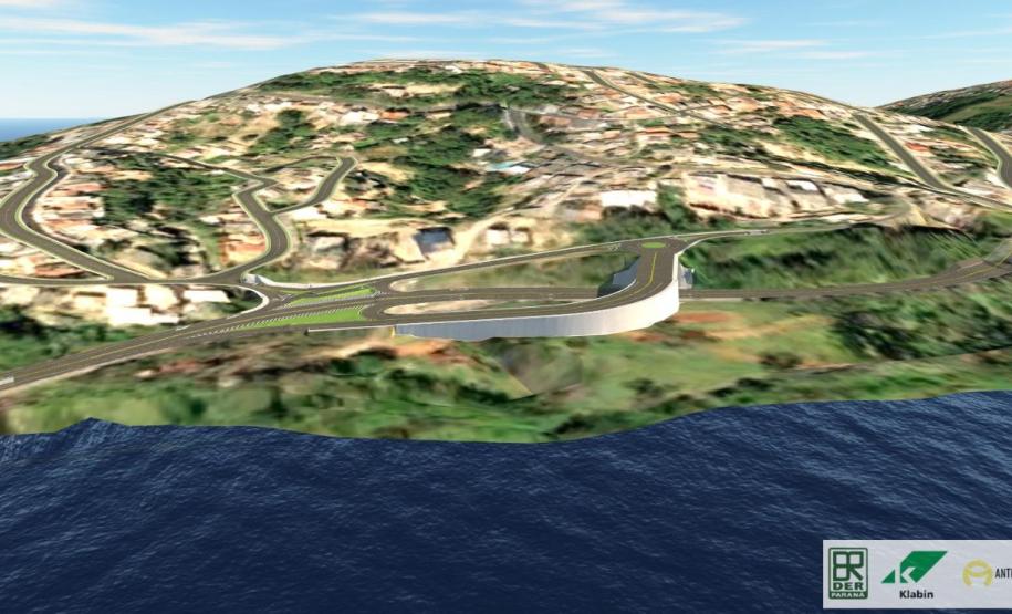 Maquete digital novo viaduto da PR-160 em Telêmaco Borba