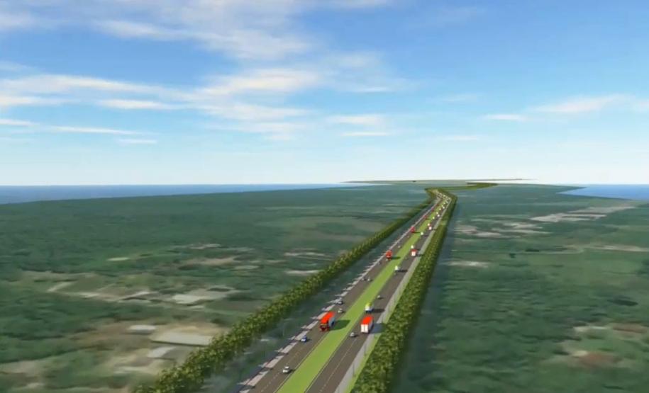 Maquete digital da duplicação da PR-412 em Guaratuba