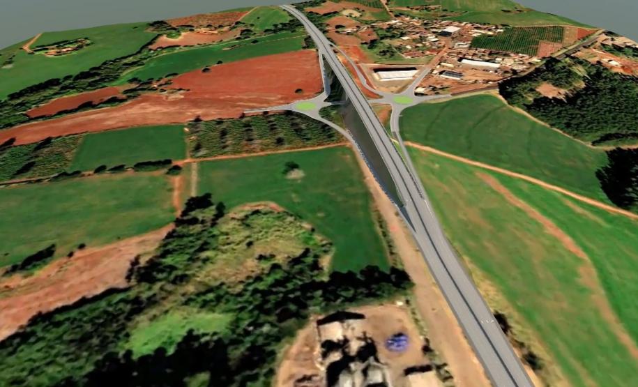 Maquete digital da restauração da PRC-466 entre Lidianópolis e Manoel Ribas