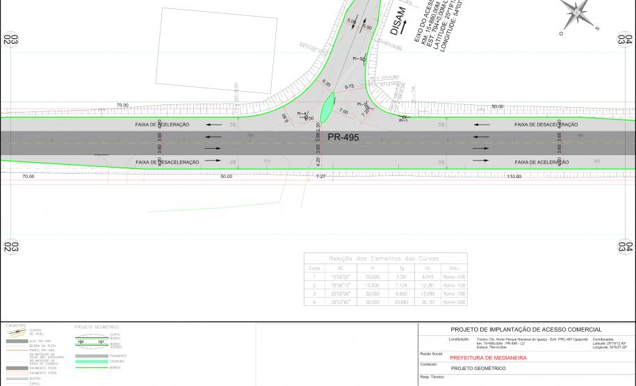 Projeto geométrico do novo trevo da PR-495