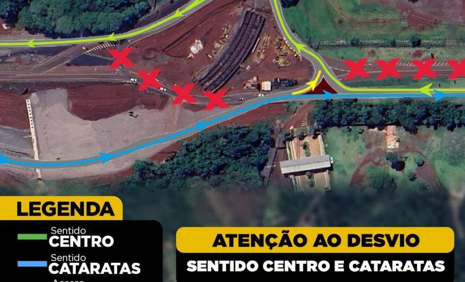 Croqui desvio BR-469 rebaixo viaduto aeroporto