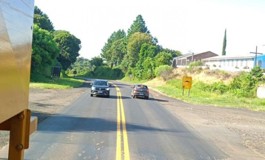 PR-170 sinalização horizontal em Guarapuava