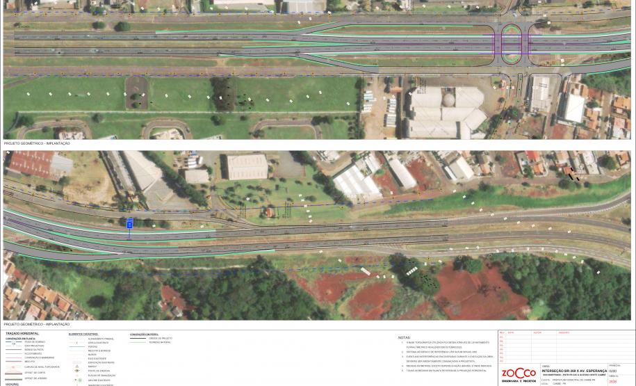 Folha do anteprojeto geométrico da obra