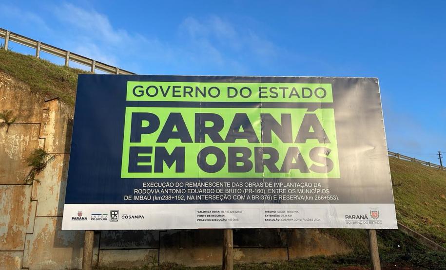 PR-160 serviços iniciais da pavimentação remanescente entre Imbaú e Reserva