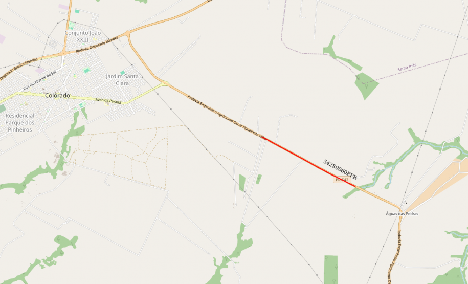 Mapa da PR-542 em Colorado