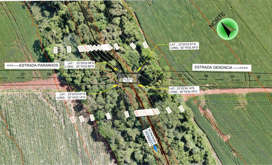 Ponte sobre o córrego Genúncia em Floraí - folha do projeto