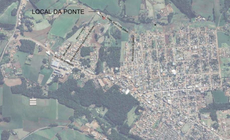 Ponte 13 de junho em Manoel Ribas - localização