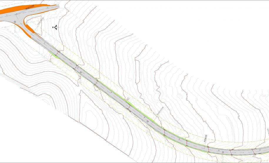 PR-436 em Ribeirão do Pinhal - início do trecho do projeto geométrico