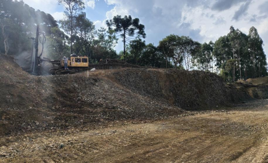 PRC-466 entre Turvo e Pitanga, perfuração para detonação de explosivos