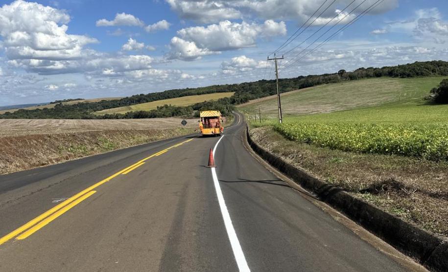 PR-662 sinalização horizontal em Foz do Jordão