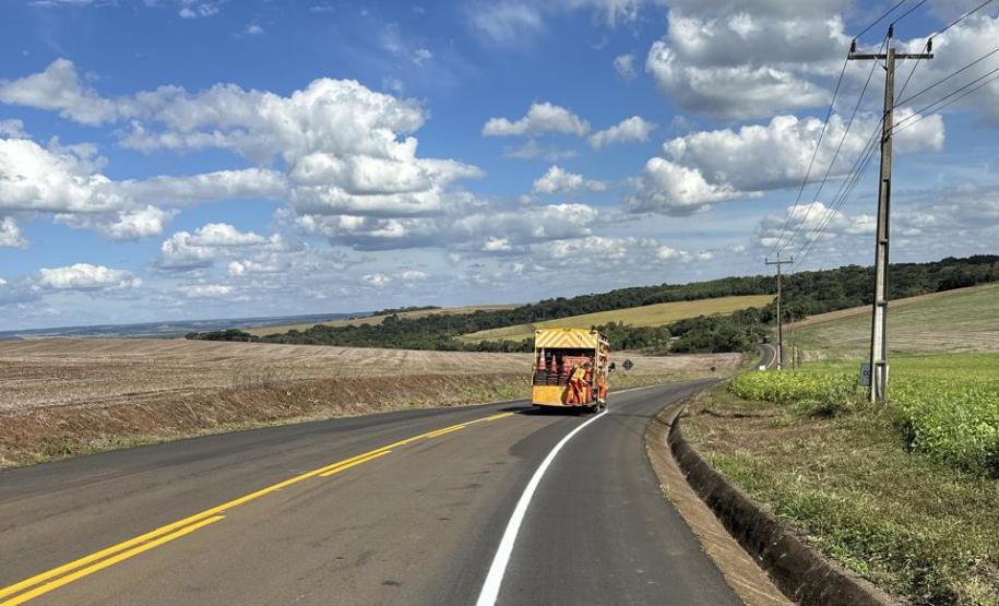 PR-662 sinalização horizontal em Foz do Jordão
