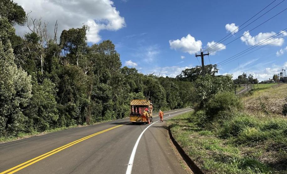 PR-662 sinalização horizontal em Foz do Jordão