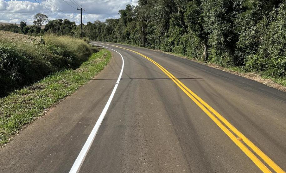 PR-662 sinalização horizontal em Foz do Jordão