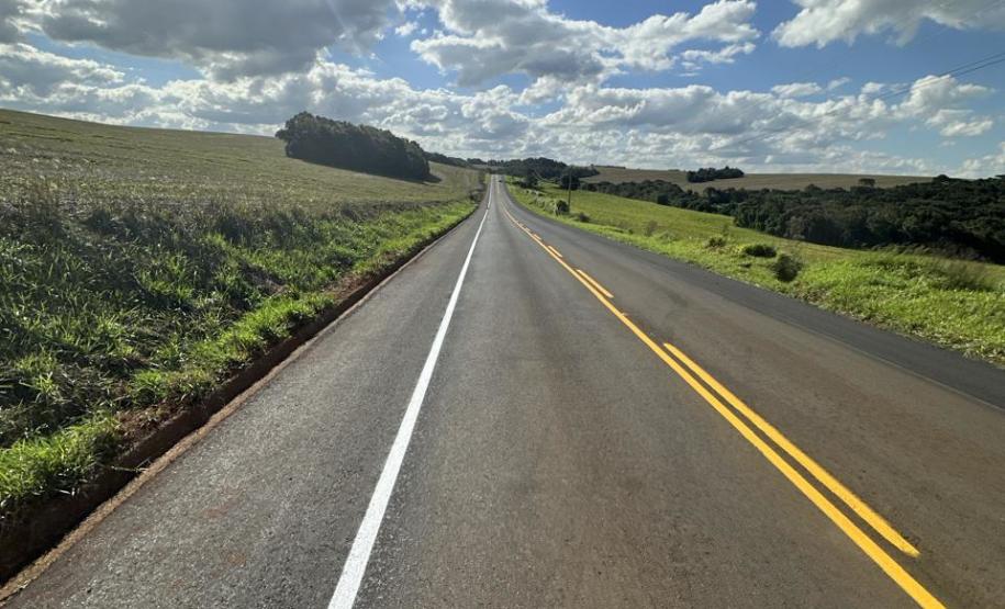 PR-662 sinalização horizontal em Foz do Jordão