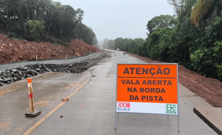 PR-460 em Pitanga - danos causados pelas chuvas