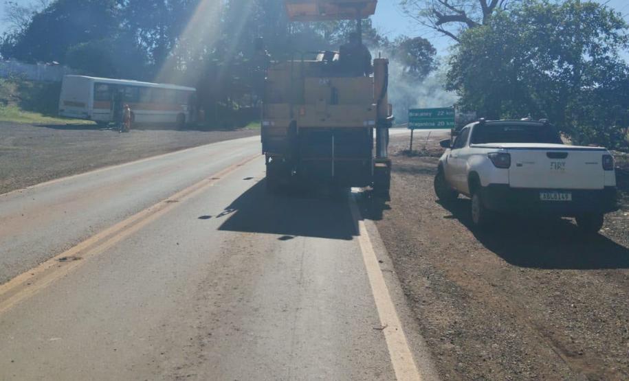 Rodovia de Corbélia começa a receber melhorias no pavimento