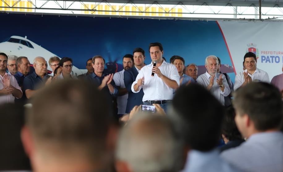 O governador Carlos Massa Ratinho Junior inaugura o Aeroporto Municipal Juvenal Loureiro Cardoso, de Pato Branco, no Sudoeste do Paraná. - Pato Branco, 10/01/2019 - Foto: José Fernando Ogura/ANPr
