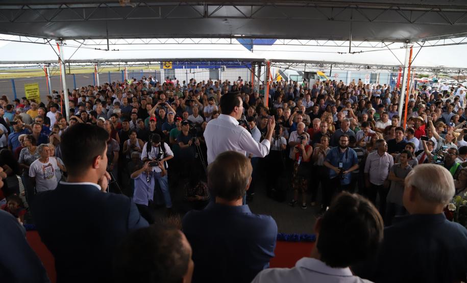 O governador Carlos Massa Ratinho Junior inaugura o Aeroporto Municipal Juvenal Loureiro Cardoso, de Pato Branco, no Sudoeste do Paraná. - Pato Branco, 10/01/2019 - Foto: José Fernando Ogura/ANPr