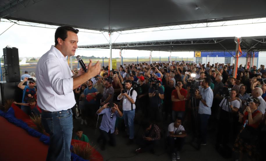 O governador Carlos Massa Ratinho Junior inaugura o Aeroporto Municipal Juvenal Loureiro Cardoso, de Pato Branco, no Sudoeste do Paraná. - Pato Branco, 10/01/2019 - Foto: José Fernando Ogura/ANPr