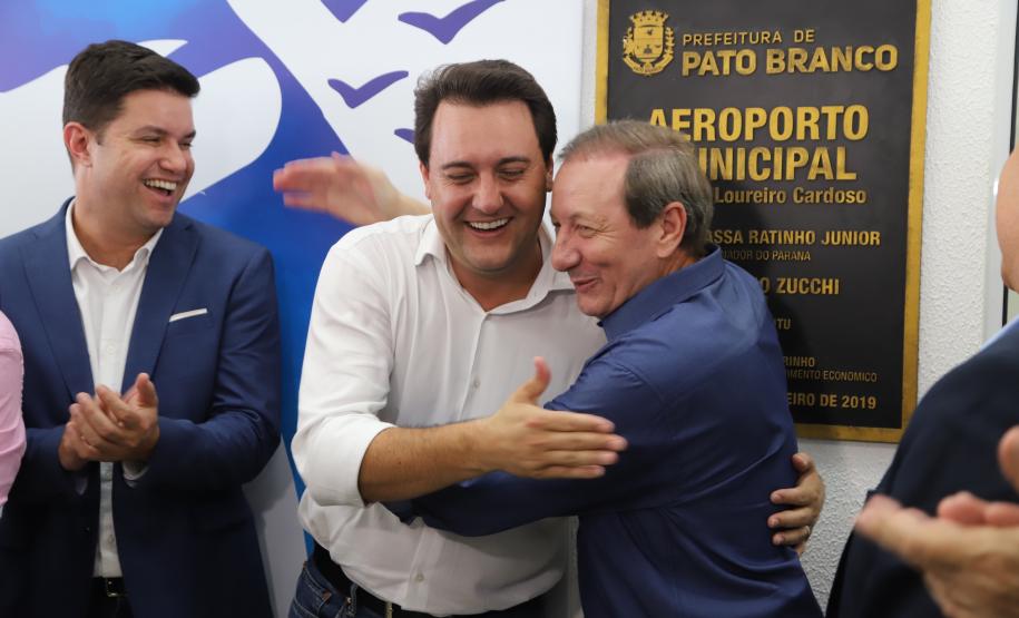 O governador Carlos Massa Ratinho Junior inaugura o Aeroporto Municipal Juvenal Loureiro Cardoso, de Pato Branco, no Sudoeste do Paraná. - Pato Branco, 10/01/2019 - Foto: José Fernando Ogura/ANPr
