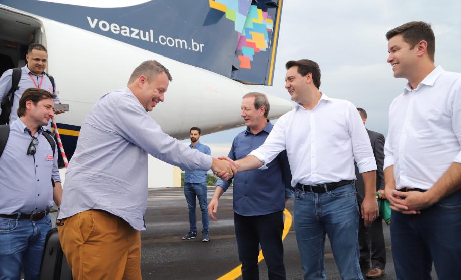 O governador Carlos Massa Ratinho Junior inaugura o Aeroporto Municipal Juvenal Loureiro Cardoso, de Pato Branco, no Sudoeste do Paraná. - Pato Branco, 10/01/2019 - Foto: José Fernando Ogura/ANPr