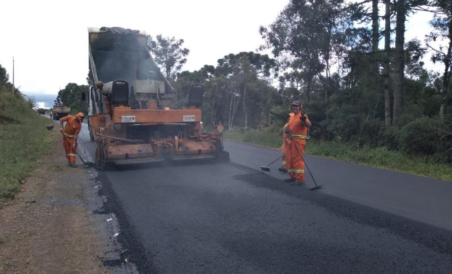 recapeamento da rodovia PR-170, trecho Entr. BR-153(Jangada do Sul) - Bituruna. Executados 25 km do total de 46,27 km.  -  Curitiba, 02/04/2019  -  Foto: Divulgação DER/SEIL
