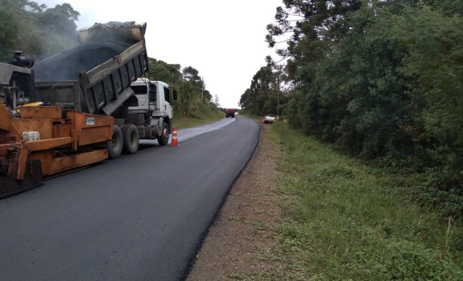recapeamento da rodovia PR-170, trecho Entr. BR-153(Jangada do Sul) - Bituruna. Executados 25 km do total de 46,27 km.  -  Curitiba, 02/04/2019  -  Foto: Divulgação DER/SEIL