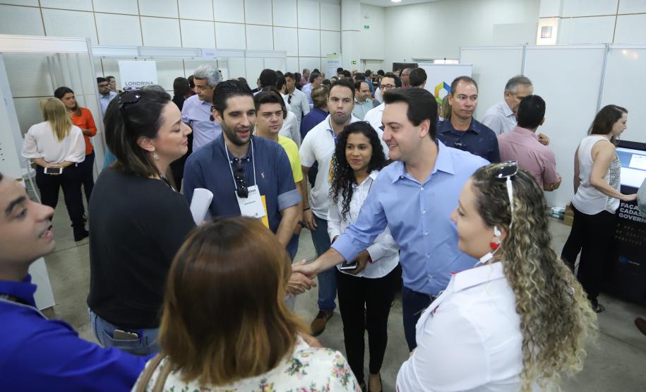 O governador Carlos Massa Ratinho Junior  participa de coletiva na Expolondrina nesta quarta-feira (10).  Londrina, 10/04/2019 -  Foto: Rodrigo Félix Leal/ANPr