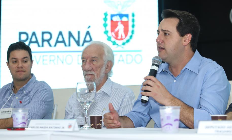 O governador Carlos Massa Ratinho Junior  participa de coletiva na Expolondrina nesta quarta-feira (10).  Londrina, 10/04/2019 -  Foto: Rodrigo Félix Leal/ANPr