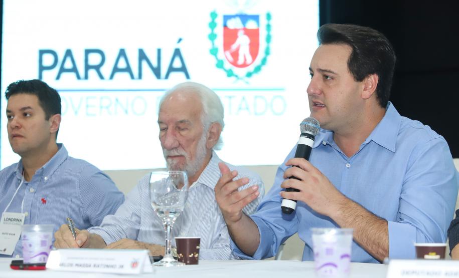 O governador Carlos Massa Ratinho Junior  participa de coletiva na Expolondrina nesta quarta-feira (10).  Londrina, 10/04/2019 -  Foto: Rodrigo Félix Leal/ANPr