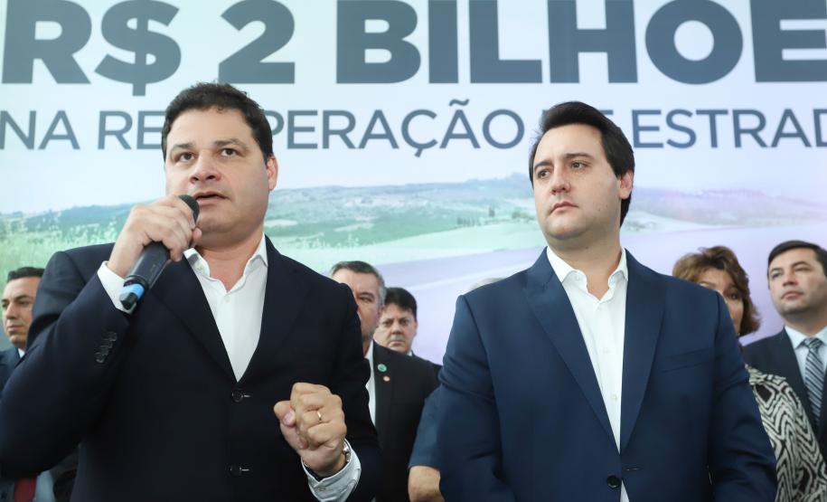 O governador Carlos Massa Ratinho Junior lançou, nesta terça-feira (07), o Programa de Revitalização das Estradas, que vai beneficiar todas as regiões do Paraná. Foto: Rodrigo Felix Leal/ANPr