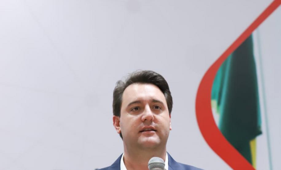 O governador Carlos Massa Ratinho Junior participa de reunião com associados do Sinduscon-PR nesta terça-feira (7) apresentando um balanço dos 120 dias de gestão do Estado. Curitiba, 07/05/2019 - Foto: Rodrigo Felix Leal/ANPr