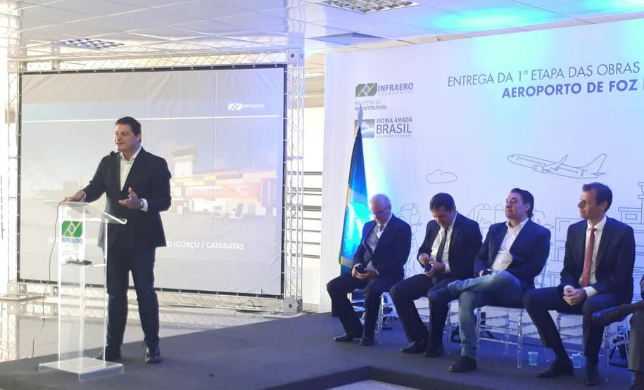 O secretário de Estado de Infraestrutura e Logística, Sandro Alex, participou da inauguração e falou sobre as iniciativas em andamento para melhorar a infraestrutura e reforçar o polo turístico de Foz do Iguaçu. - Foz do Iguaçu, 28/06/2019 - Foto: Divulgação