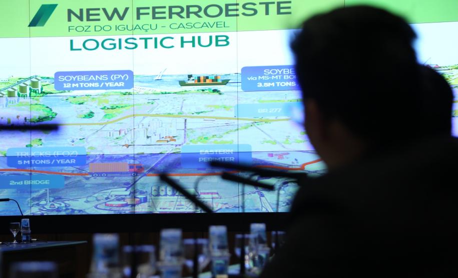 O governador Carlos Massa Ratinho Junior e técnicos da Secretaria de Infraestrutura e Logística apresentaram nesta quarta-feira (7) ao grupo China Merchants projetos ferroviários de curto, médio e longo prazos no Paraná