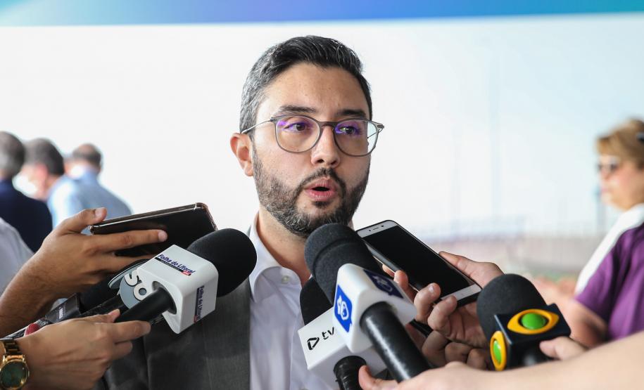 O governador Carlos Massa Ratinho Júnior inaugura nesta quinta-feira (10) , o viaduto da BR-277 e as obras de ampliação do Terminal de Contêineres de Paranaguá (TCP). Na foto, Luiz Fernando Garcia da Silva,  presidente da Administração Portuária dos Portos de Paraná e Antonina(APPA). Paranaguá, 09/10/2019 -  Foto: Geraldo Bubniak/AEN