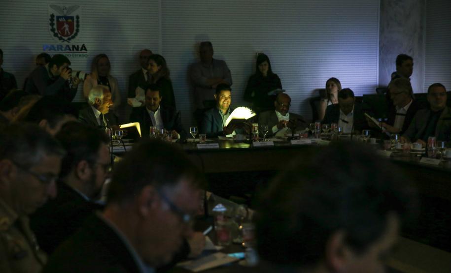 O governador Carlos Massa Ratinho Junior participa nesta terça-feira (15) da reunião com a equipe de governo. 15/10/2019 - Foto: Geraldo Bubniak/AEN