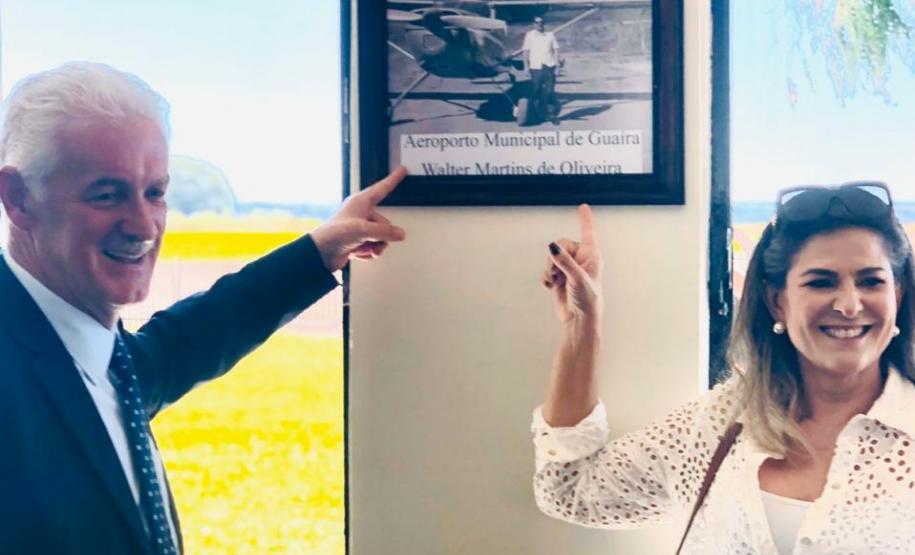 O prefeito de Guaíra, Heraldo Trento e a senhora Solange Andreis. Foto: Prefeitura de Guaíra