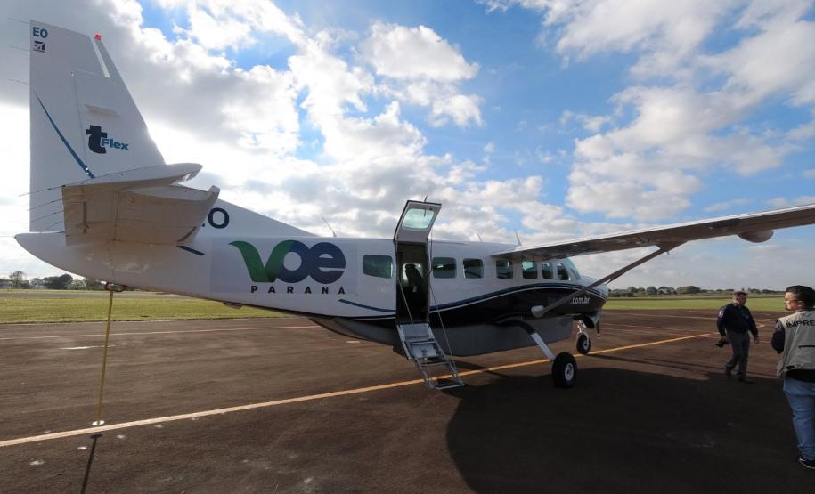 O Voe Paraná é o maior programa de aviação regional da Gol no País. Os trechos são operados em parceria com a empresa TwoFlex. O trajeto entre Campo Mourão e Curitiba deu início a este novo mapa aéreo no Estado, que conta com 67 novos voos semanais entre a capital e cidades do interior. Foto: Prefeitura de Campo Mourão