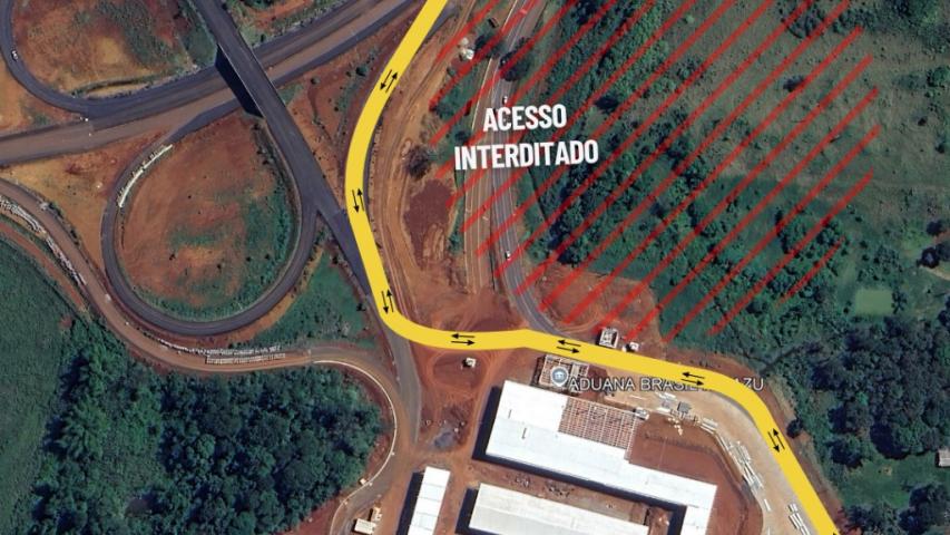 Novo desvio no acesso à nova aduana Brasil - Argentina