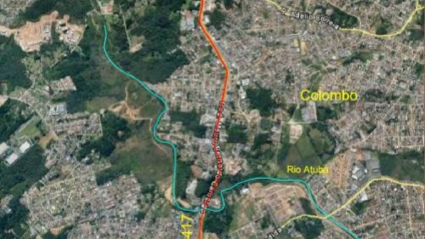 Mapa do lote 1 de ampliação da capacidade da Rodovia da Uva