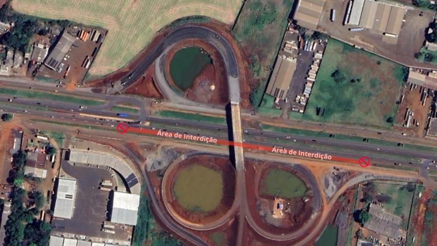 Croqui interdição BR-277 viaduto perimetral