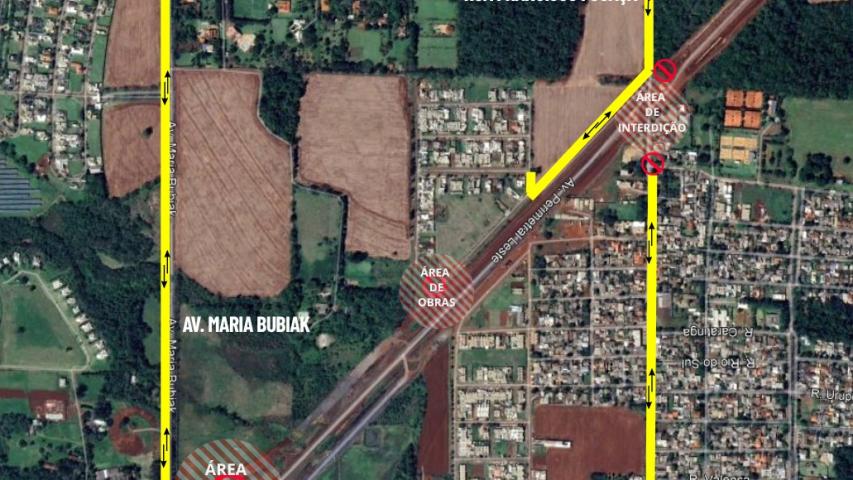 Croqui de interdição da Rua Fogaça