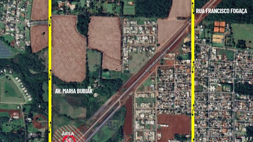 Croqui liberação viaduto Av. Felipe Wandscheer