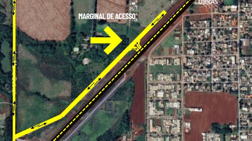 Croqui de liberação de via marginal em Foz do Iguaçu