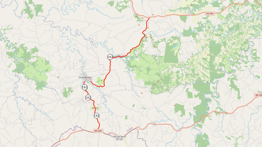 PR-182 entre Manfrinópolis e Flor da Serra do Sul