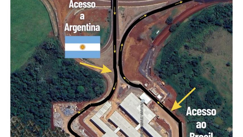 Croqui dos desvios na aduana Brasil - Argentina